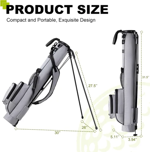 Miniatura 2 de UNIHIMAL Bolsa de Golf Ligera con Soporte para Transportar – Fácil de Transportar y Duradera Bolsa de Golf Pitch n Putt para el Campo de Práctica