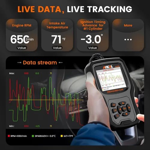 Miniatura 6 de ANCEL AD530 - Escáner OBD2 para automóvil, lector de código de diagnóstico con definición de código mejorada y gráficos de estado de la batería
