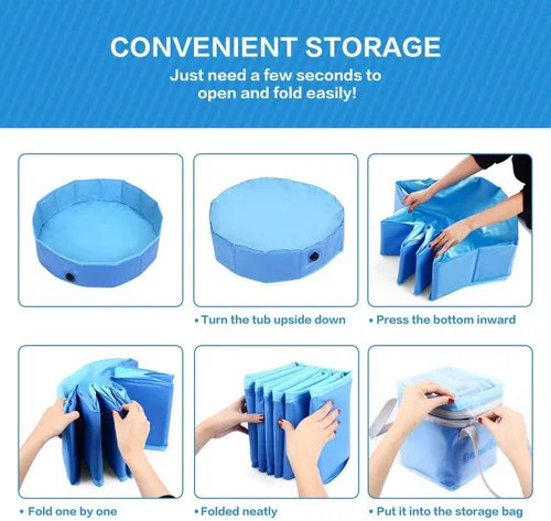 Miniatura 7 de Piscina infantil para mascotas, piscina infantil para niños, piscina plegable resistente para perros, bañera para niños, piscina para jardín, patio