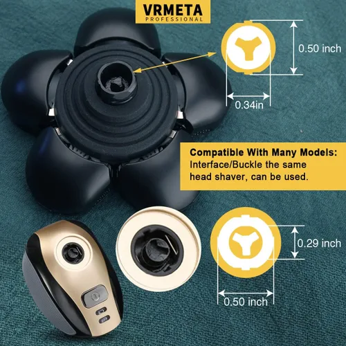 Miniatura 3 de Cabezales de repuesto para afeitadora eléctrica de 6 cuchillas para hombres para calvo y cara (6 cabezas (negro)