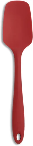 Miniatura 20 de Mrs. Anderson's Baking Espátula delgada de silicona, flexible y antiadherente, diseño de una sola pieza, rojo, para mezclar, plegar, raspar, hornear