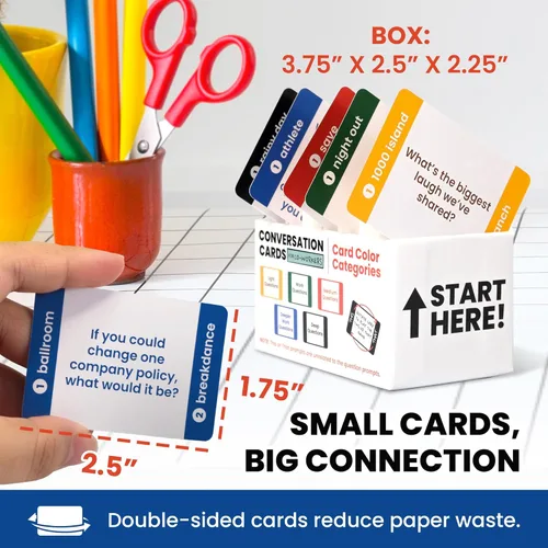 Miniatura 2 de Prompta 400 tarjetas de conversación para compañeros de trabajo, dos divertidos juegos de trabajo en equipo para el trabajo, tarjetas de preguntas