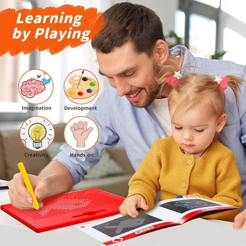 Miniatura 5 de MAGBLOCK Tablero magnético de dibujo para niños pequeños a partir de 3 años, regalos para niños y niñas, bloc de escritura portátil y juguete