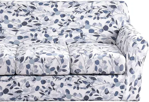 Miniatura 22 de Fundas elásticas para sofá de 1/2/3 cojines, funda estampada con fundas de cojín de asiento separadas, fundas de sofá lavables, protector de muebles