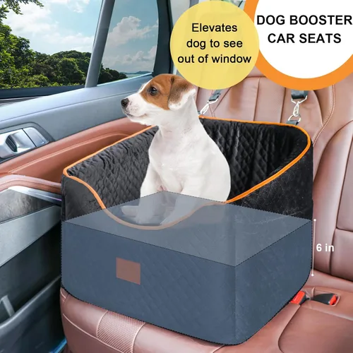 Miniatura 3 de XIEEAOZEE Asiento de automóvil para perros pequeños, asiento elevado de espuma viscoelástica para perros de hasta 35 libras, asiento elevado