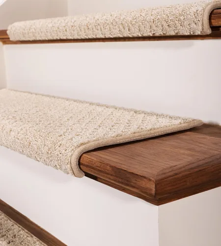 Miniatura 3 de Oak Valley Designs™ Peldaños de Alfombra con Borde Redondeado Bullnose - Alfombras Antideslizantes para Escaleras Interiores de Madera