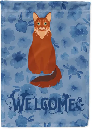 Miniatura 58 de Caroline's Treasures CK5047CHF Ojos Azules - Bandera de bienvenida con diseño de gato para casa de porche, grande, para colgar en la pared