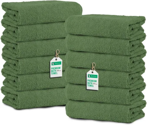 Miniatura 12 de Toallas de baño_Paquete de 12 toallas de baño beige (paquete de 12, 27 pulgadas de ancho x 54 pulgadas de largo), color beige, toalla de algodón