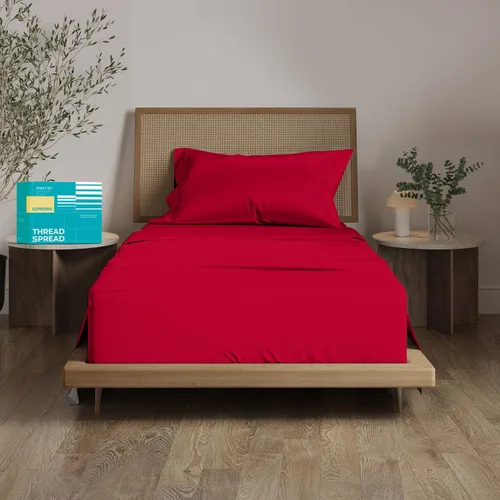 Miniatura 44 de THREAD SPREAD Sábanas 100% Algodón Egipcio Tamaño Twin - 800 Alto Número de Hilos 3 Piezas Sábanas Twin Extra Largas para Dormitorio, Bolsillo