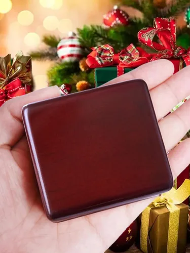 Miniatura 3 de Sinzyo Caja musical con mecanismo tallado de madera vintage, caja de música de cuerda para regalo para Navidad, caja de música «Merry Go Round of
