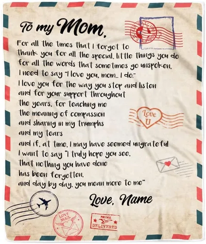 Miniatura 10 de Manta personalizada con texto en inglés «To My Mom from Daughter Wolf I Am Because You are Mom», para cumpleaños, día de la madre, Navidad, manta