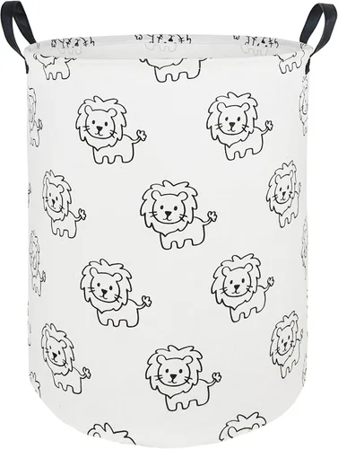 Miniatura 17 de canasta redonda grande para almacenamiento, con cubierta impermeable, organizador para la ropa sucia, para la habitación de los niños, para ropa