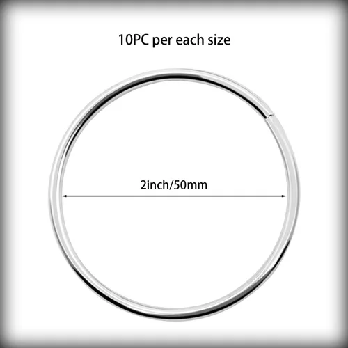 Miniatura 2 de SUNTQ Anillo de macramé para atrapasueños, manualidades de metal, redondos, chapados en latón (plata, paquete de 10) (2 pulgadas, plateado)