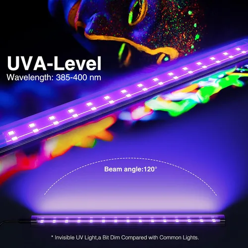 Miniatura 3 de Onforu 2 paquetes de barra de luz negra LED de 10W, 30 cm, tubo de luz negra USB, barras de luz negra con interruptor, luz negra para póster