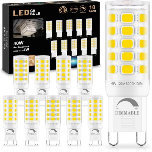 Miniatura 11 de Bombilla LED G9 regulable de 2700 K blanco cálido suave, paquete de 6, T4 G9 de 4 W de reemplazo para 40 vatios de halógeno, base cerámica de doble