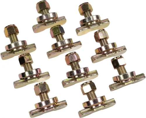 Miniatura 4 de Mytee Products Paquete de 10 pernos roscados de doble orejeta en L – Puntos de anclaje resistentes en L, WLL #1833 lbs – Anclaje de amarre para riel