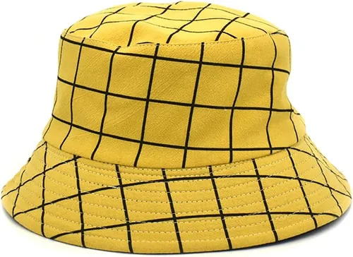 Miniatura 10 de Sombreros reversibles a cuadros para hombres y mujeres, para exteriores, primavera, verano, pesca, pescador, gorra de sol plegable