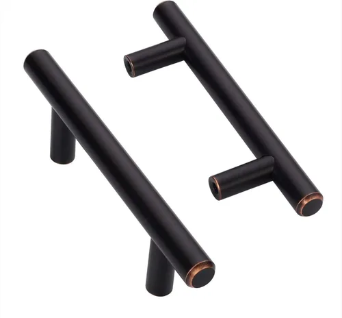 Amerdeco IH0001ORB76 - Paquete de 25 tiradores de bronce aceitado de 3 pulgadas (2.992 in) con agujero central para gabinetes de cocina, accesorios
