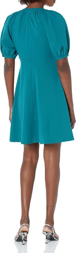 Miniatura 2 de Calvin Klein Vestido de manga corta con cuello en V para mujer