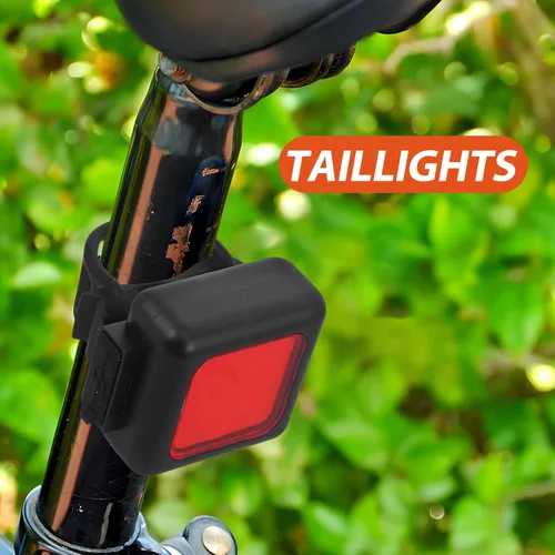 Miniatura 9 de Bicycle Lights Set Front Headlight and Rear Red Taillight USB Rechargeable LED Bike Lights Compact Off-Road Bike Lamp for Outdoor Night Riding Safety