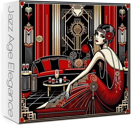 Rompecabezas de 1000 piezas con diseño de vino vintage para adultos, diseño estético de cristal para mujer. Desafiante diamante colorido, retro,