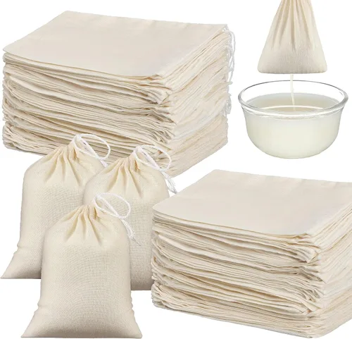 Miniatura 8 de 100 bolsas de estopilla para colar, bolsas de muselina reutilizables con filtro de té, filtro de té con leche, colador de queso, ropa de queso