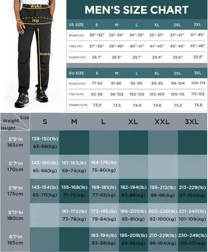 Miniatura 6 de Wespornow Pantalones de senderismo convertibles para hombre, de secado rápido, ligeros, con cremallera, transpirables, para exteriores, pesca, safari