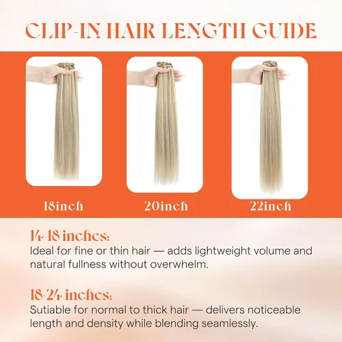 Miniatura 3 de Sunny Hair - Extensiones de cabello clip-in, cabello humano lacio Remy, extensiones de cabello humano real clip-in, color rubio ceniza degradado a