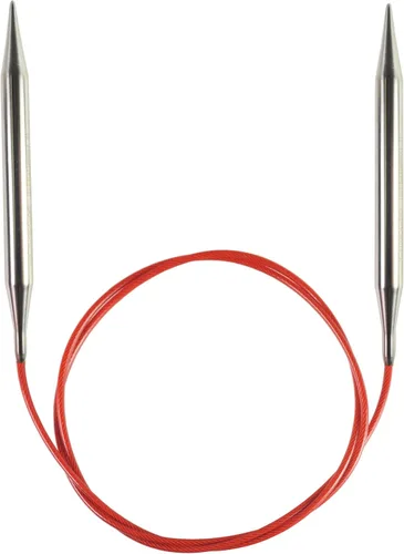 Miniatura 4 de ChiaoGoo - Aguja para tejer circular de acero inoxidable (102 cm), color rojo