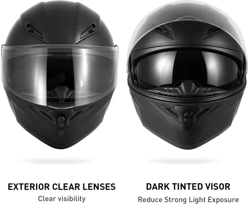 Miniatura 3 de CUTEY Casco modular de motocicleta de cara completa con certificación DOT, diseño abatible con doble visera para adultos, hombres y mujeres
