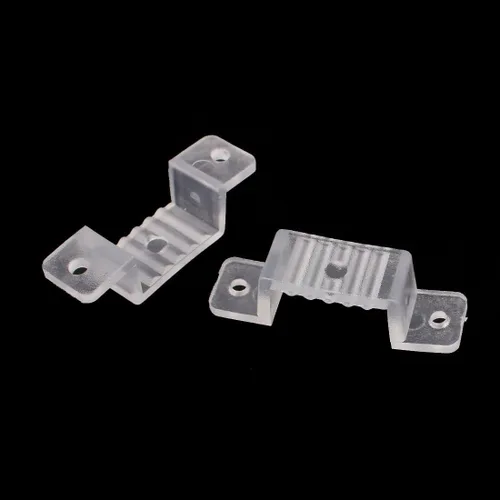Miniatura 2 de uxcell Soporte de montaje de fijación de tira de luz LED de plástico de 0.630 in x 0.236 in transparente 100 unids