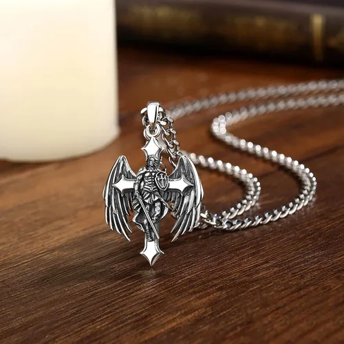 Miniatura 45 de CELESTIA Medallas de plata de ley 925 San Miguel/San Cristóbal/San Benito/San Gabriel/Virgen María/Jesús/Caravaca/Metatrón/Sello de los Siete
