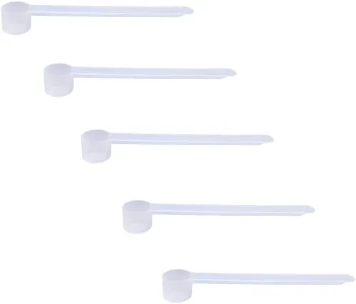 Miniatura 43 de Conjunto de 5 cucharas medidoras de plástico, 6 cucharadas (90 cc 3/8 taza 3 oz. 90 mL) con mango largo para polvos, gránulos, café, comida