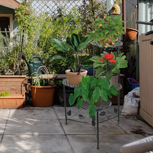 Miniatura 7 de NAKUPE Soporte para plantas de interior y exterior, 3/4 niveles de 30 pulgadas de alto, estantes portamacetas de metal para múltiples plantas