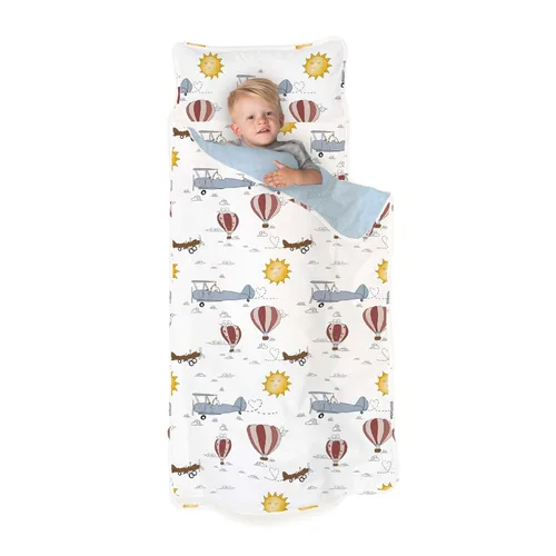 Miniatura 10 de JumpOff Jo Colchoneta de siesta extra larga para niños - Cómoda colchoneta de descanso para niños con almohada extraíble y manta ultra suave