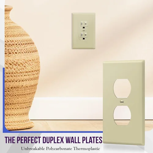 Miniatura 3 de ENERLITES Placa de Pared para Receptáculo Dúplex, Cubierta de Toma Eléctrica, Acabado Brillante, Tamaño Mediano 1-Gang 4.88" x 3.11", Policarbonato
