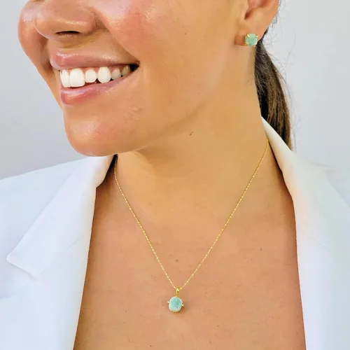 Miniatura 17 de Aretes de piedra preciosa natural en bruto con oro amarillo sobre plata de ley 925, 6 a 0.276 in, regalo de piedra de nacimiento de calidad genuina