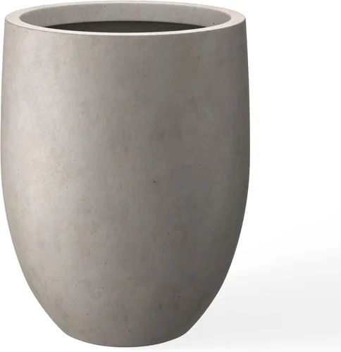 Kante Macetero alto de hormigón buff de 21.7 pulgadas de alto, maceta decorativa grande para interiores y exteriores con orificio de drenaje y tapón