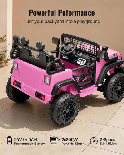 Miniatura 3 de Outfunny - Coche de juguete de paseo de 2 plazas, coche eléctrico de 24 V y 4 WD para niños de 4 a 8 años con control remoto, motores de 4x200W