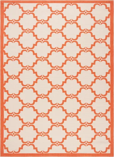 Miniatura 2 de SAFAVIEH Alfombra lavable al aire libre Courtyard Collection - 9 x 12 pies, beige y terracota, no desprende pelusa y fácil limpieza, ideal