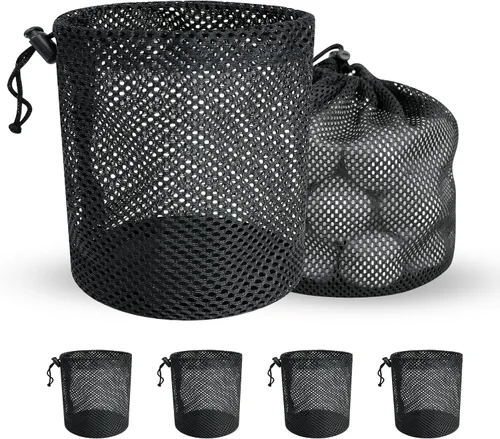 Miniatura 8 de Bolsa de almacenamiento para pelotas de golf, paquete de 6 bolsas de malla con cordón, organizador de bolsas de pelo de golf, bolsa organizadora