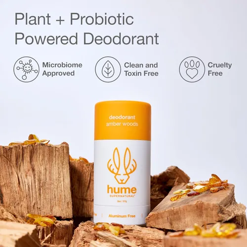 Miniatura 3 de Hume Supernatural Desodorante sin aluminio para mujeres y hombres, seguro para pieles sensibles, probiótico, a base de plantas, sin bicarbonato