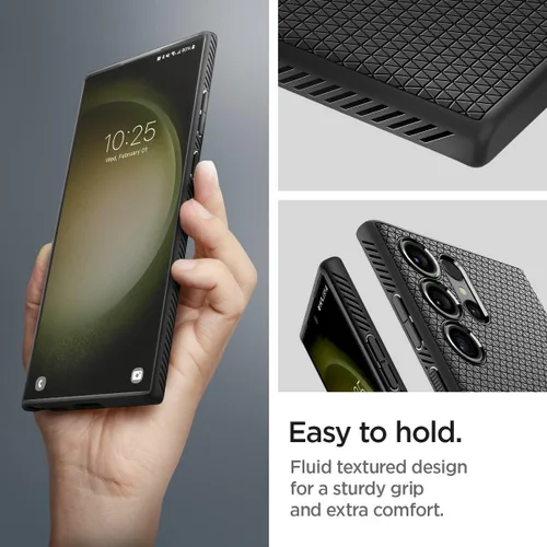 Miniatura 5 de Spigen Liquid Air - Funda diseñada para Galaxy S23 Ultra (2023) [protección de grado militar], color negro mate Mate negro