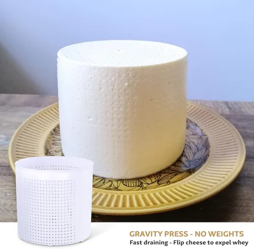 Miniatura 7 de Country Trading Co. Juego de 3 moldes de queso para hacer quesos azules y duros en casa, cestas italianas de calidad para hacer gorgonzola, colby