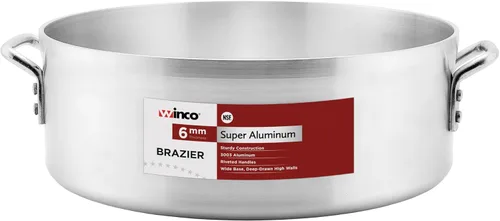 Miniatura 2 de Winco USA Super Aluminum Braizer, peso extra pesado, 24 cuartos de galón, aluminio