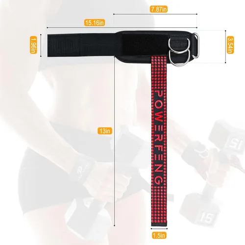 Miniatura 7 de Correas de levantamiento de pesas con anillos en D para cable de gimnasio, soporte de muñeca antideslizante, correas de levantamiento de pesas
