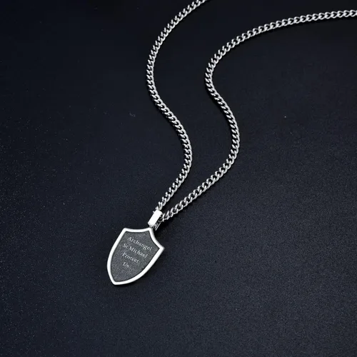 Miniatura 5 de WINNICACA Joyería de plata de ley de San Miguel para hombres, joyería con colgante para padre, novio, medalla de San Miguel para niños y hijos