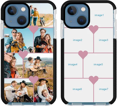 Miniatura 18 de Funda de teléfono personalizada para iPhone 13 Mini, funda personalizada de fotos de collage de múltiples imágenes, resistente a los arañazos, a
