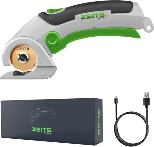 Miniatura 11 de ZEITE Tijeras inalámbricas de 4V, cortador eléctrico de cajas de cartón con cuchillas HSS recubiertas de titanio, ideal para cortar cuero, alfombra