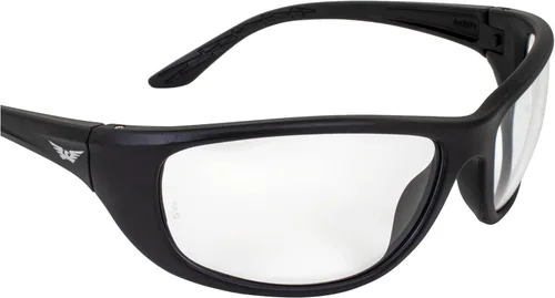 Miniatura 5 de Global Vision Hercules-6 - Gafas de seguridad para tiro de ciclismo, 2 pares, monturas negras con lentes transparentes y ahumadas
